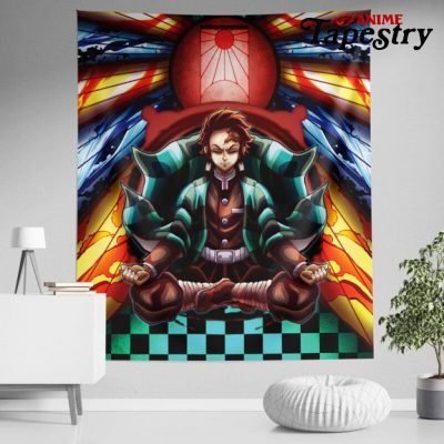 Trippy Kamado Tanjiro Demon Slayer Tapestry