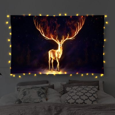 Light Deer Tapestry Room Decor