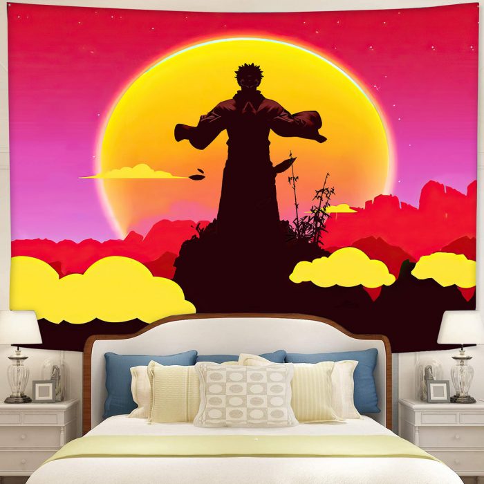 Jujutsu Kaisen Sukuna Anime Sunset Tapestry Room Decor