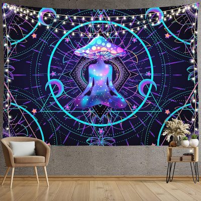 Trippy Psychedelic Wall Hanging Mushroom Tapestry Room Decor