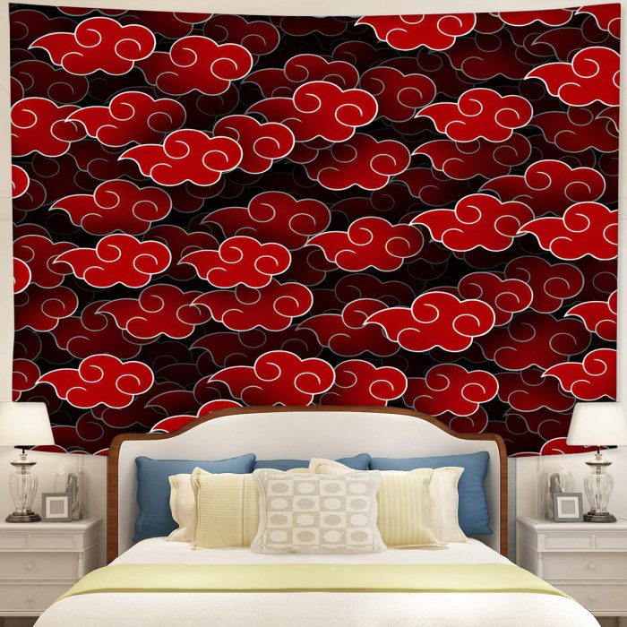 Akatsuki Cloud 3D Naruto Anime Tapestry Room Decor