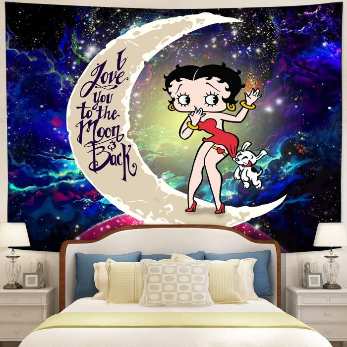 Betty Boop Moon And Back Galaxy Tapestry Room Decor