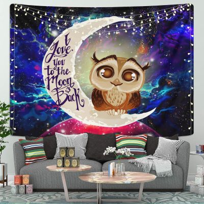 Cute Owl Moon And Back Tapestry Room Decor