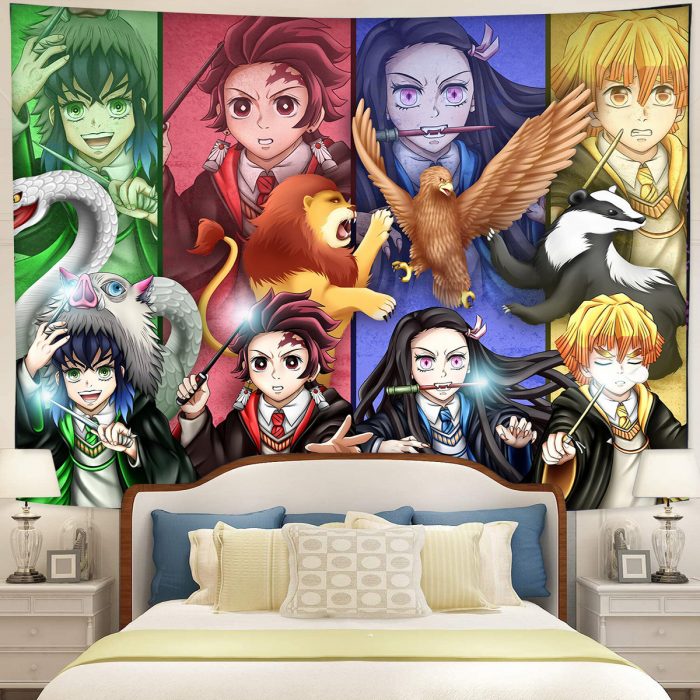 Demon Slayer Harry Potter Tapestry Room Decor