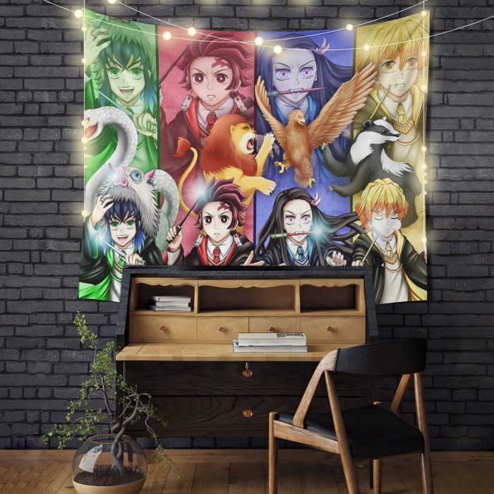 Demon Slayer Harry Potter Tapestry Room Decor