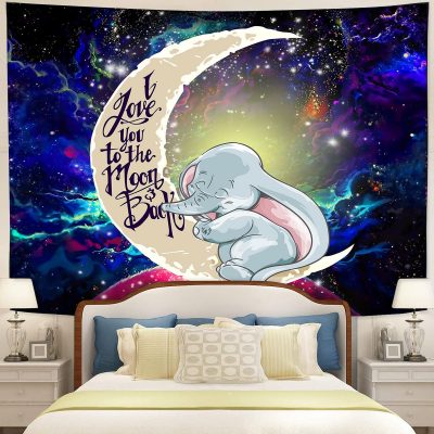 Dumbo Elephant Moon And Back Tapestry Room Decor