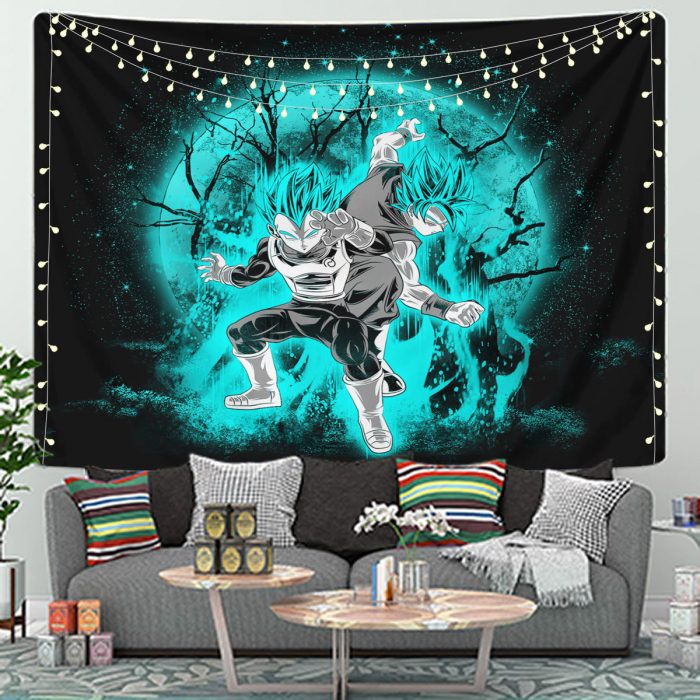 Goku Vegeta Moonlight Tapestry Room Decor