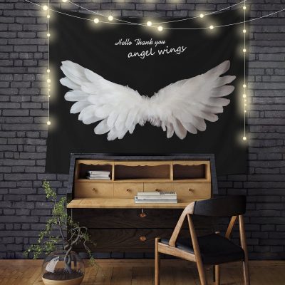 Hello Thank You Angle Wings Tapestry Room Decor