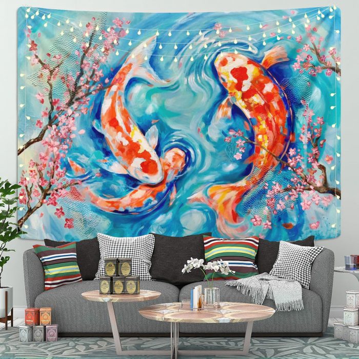 Koi Fish Tapestry Room Decor