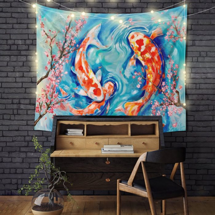 Koi Fish Tapestry Room Decor