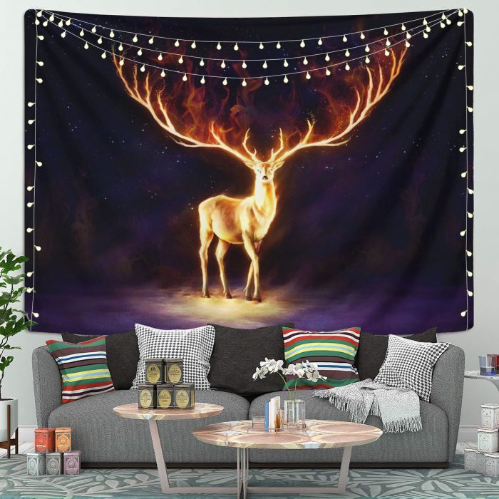 Light Deer Tapestry Room Decor