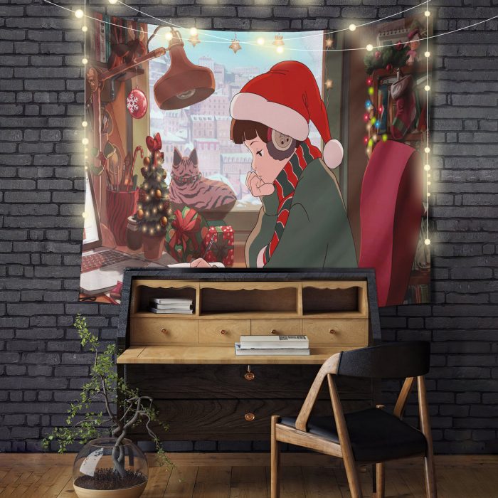 Lofi Boy Study Tapestry Room Decor