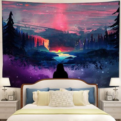 Lofi Chill With Nature Tapestry Room Decor