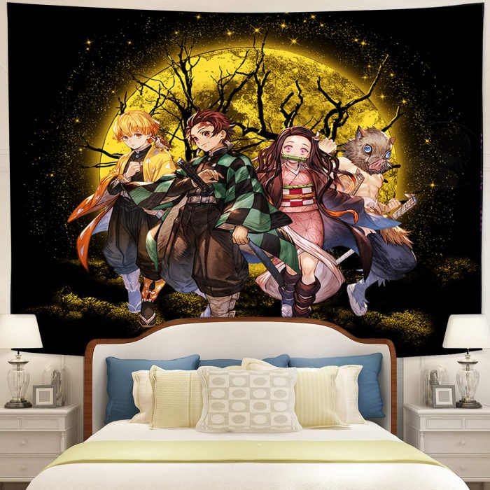 Moon Demon Slayer Moonlight Tapestry Room Decor