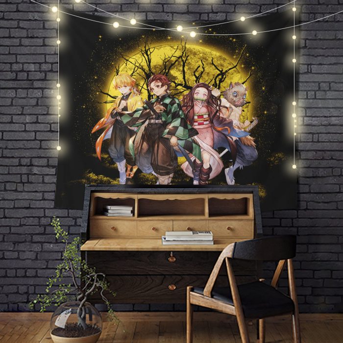 Moon Demon Slayer Moonlight Tapestry Room Decor