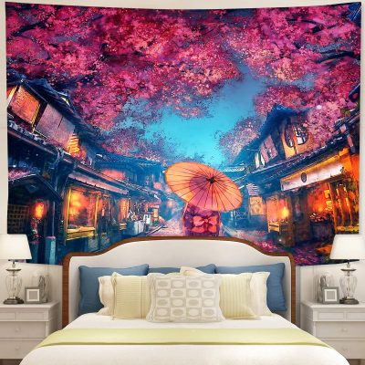 Sakura Japan Girl Tapestry Room Decor