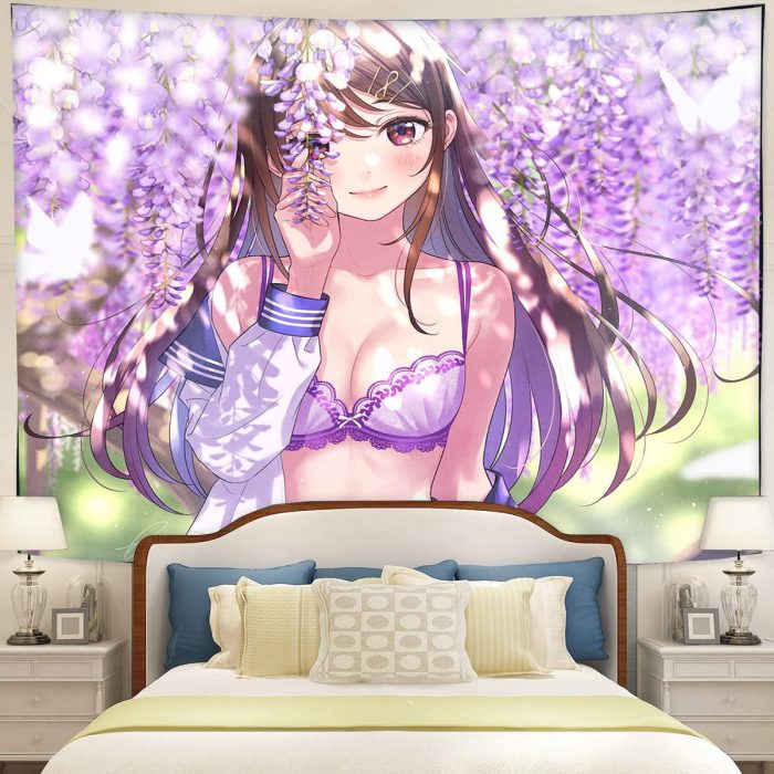 Sexy Anime Girl Under Tree Tapestry Room Decor