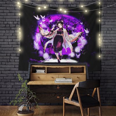 Shinobu Demon Slayer Moonlight Tapestry Room Decor