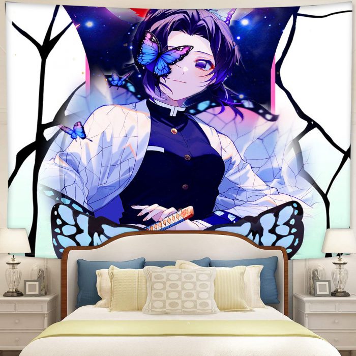 Shinobu Sky Demon Slayer Butterfly Tapestry Room Decor