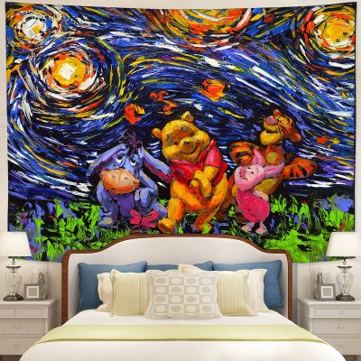 Starry Night Winne The Pooh Tapestry Room Decor