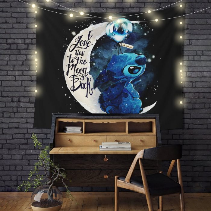 Stitch Love Moon And Back Tapestry Room Decor