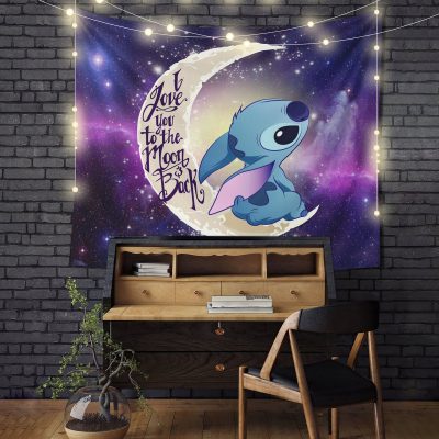 Stitch Love You To The Moon Tapestry Room Decor