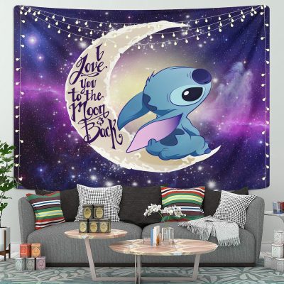 Stitch Love You To The Moon Tapestry Room Decor