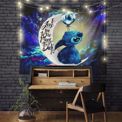 Stitch Love You Moon And Back Tapestry Room Decor