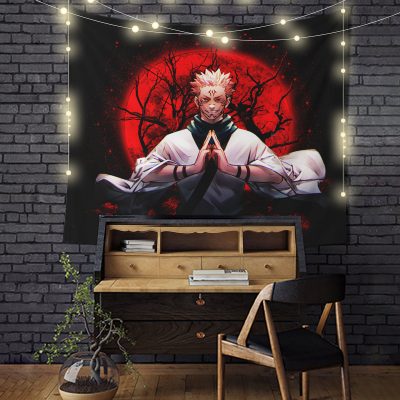 Sukuna Jujutsu Kaisen Moonlight Tapestry Room Decor