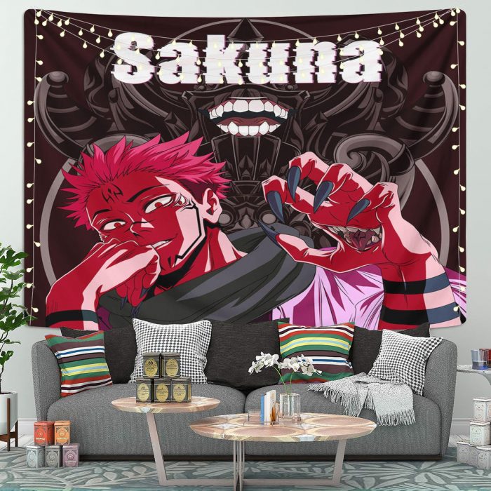 Sukuna Jujutsu Kaisen Anime Tapestry Room Decor