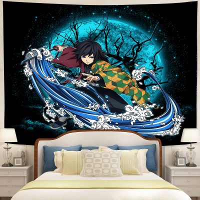 Tomioka Giyuu Demon Slayer Moonlight Tapestry Room Decor