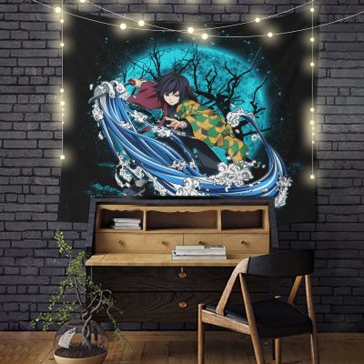 Tomioka Giyuu Demon Slayer Moonlight Tapestry Room Decor