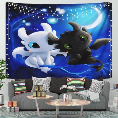 Toothless Light Fury Night Fury Tapestry Room Decor