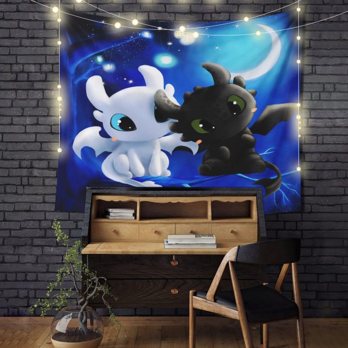 Toothless Light Fury Night Fury Tapestry Room Decor