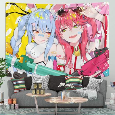 Usada Pekora Sakura Miko Hololive Tapestry Room Decor