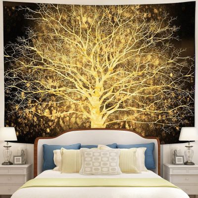 Yellow Light Tree Tapestry Room Decor