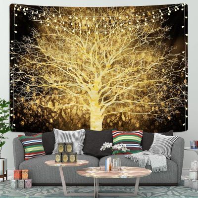 Yellow Light Tree Tapestry Room Decor