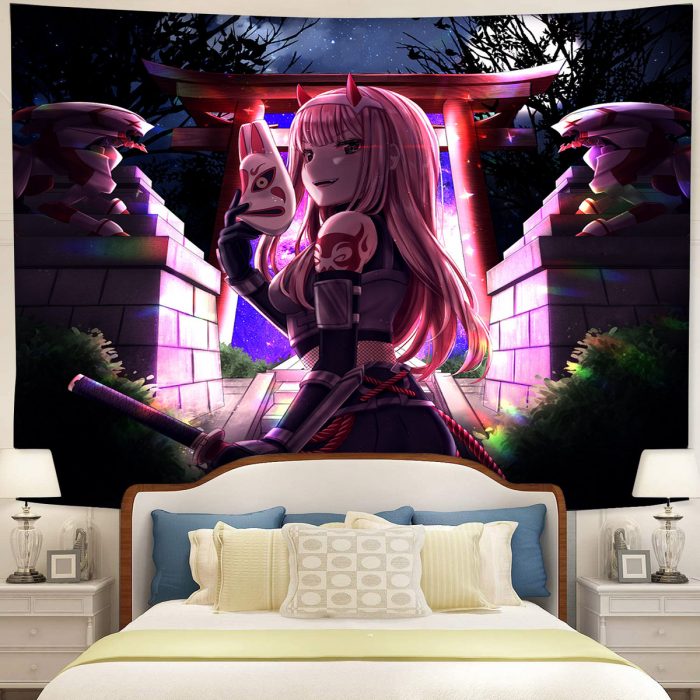 Zero Two And Strelizia Tapestry Room Decor