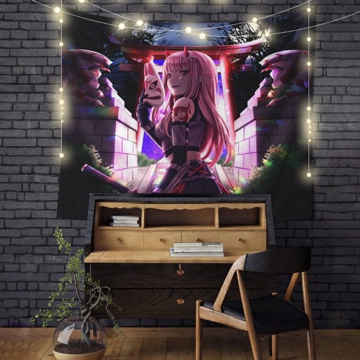 Zero Two And Strelizia Tapestry Room Decor