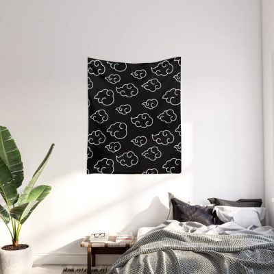 akatsuki cloud black white tapestries 1 - Anime Tapestry Store