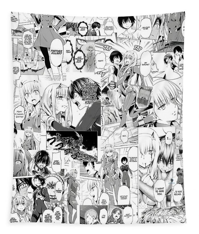 darling in the franxx manga collage poster wilkinson hughes - Anime Tapestry Store