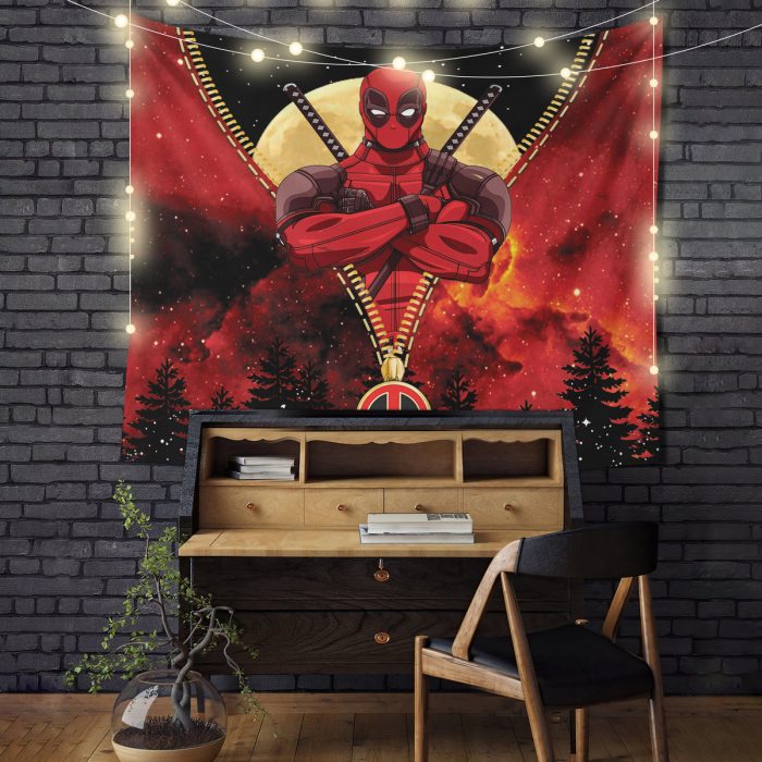 Deadpool Darkness Zipper Tapestry Room Decor