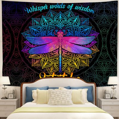 Dragonfly Mandala Let It Be Tapestry Room Decor