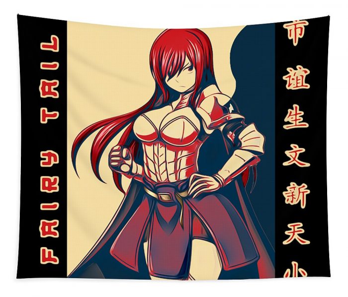 fairy tail erza scarlet retro art anime anime art transparent - Anime Tapestry Store