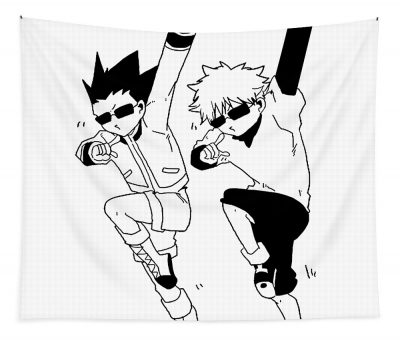 hunter x hunter gon freecss and killua zoldyck pose fantasy anime transparent - Anime Tapestry Store