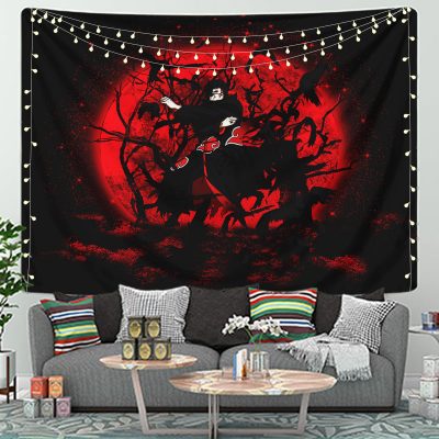 Itachi Moon Red Moonlight Tapestry Room Decor