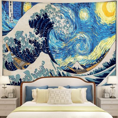 Japanese Wave The Starry Night Tapestry Room Decor