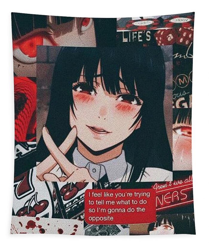 kakegurui anime girl collage poster funny fred walsh - Anime Tapestry Store