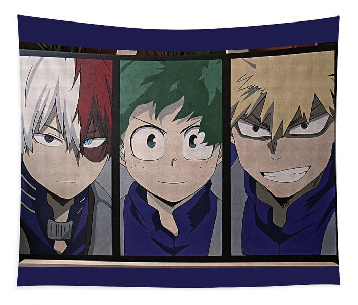 my hero academia acrylic on canvas portraits todoroki deku and bakugou maryna povhanych - Anime Tapestry Store