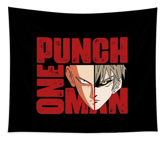 one punch man saitama genos synergy udin power transparent - Anime Tapestry Store